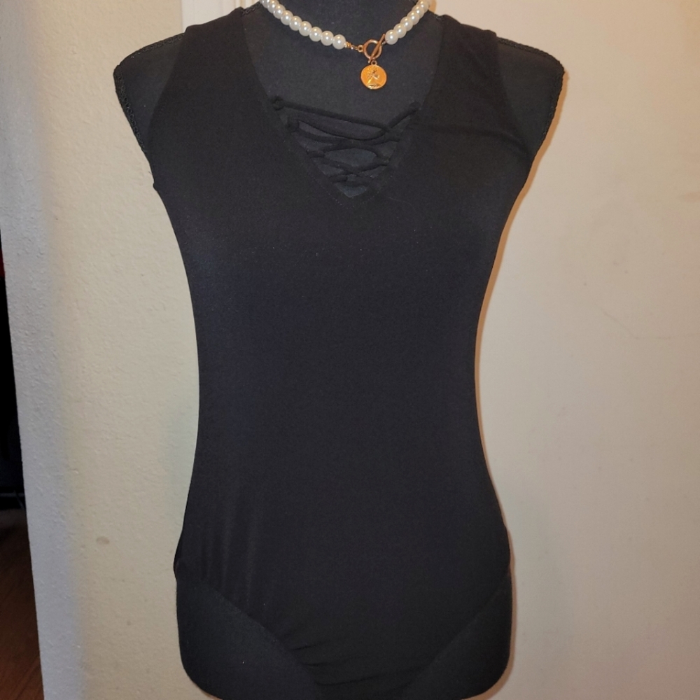 Bisou Bisou black bodysuit size extra small